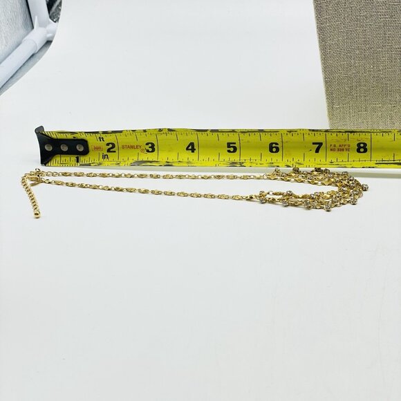 Premier Designs Signed Necklace Gold Tone Crystal Layered Bib - Picture 8 of 9
